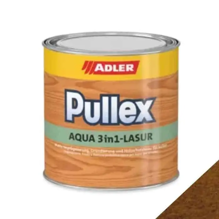 Weekendaanbieding Impregnante Pullex Aqua 3in1 Adler per protezione legno esterno, opaco, a base acqua, latta 2,5 L, finitura Noce