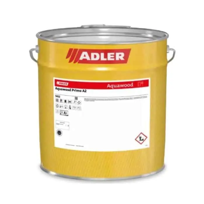 Favoriet Impregnante Aquawood Primo A2 Adler per protezione legno interno e esterno, pigmentato a acqua, latta 22 L, finitura Bianco