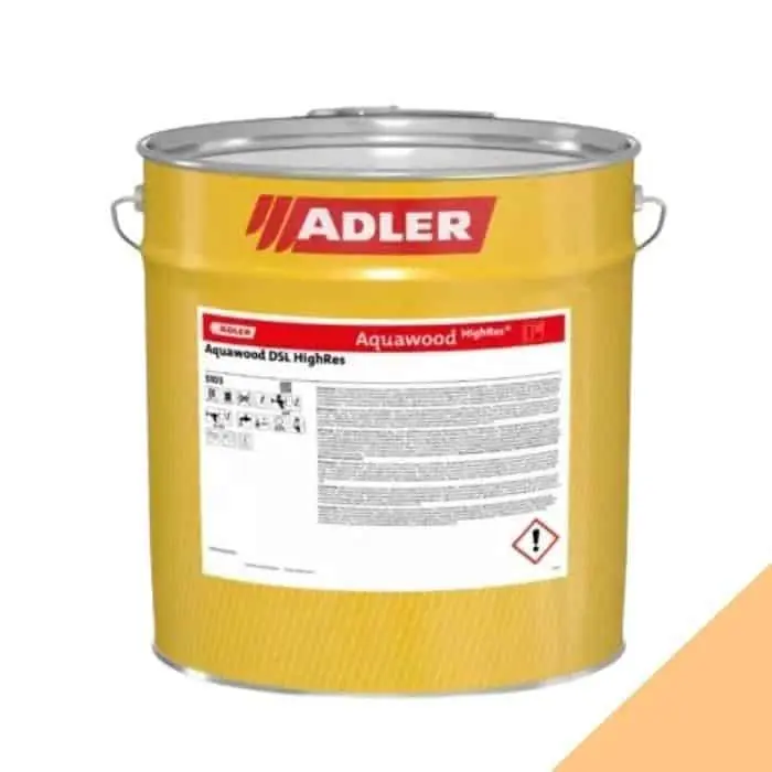 Finitura Aquawood DSL HighRes Adler per legno interno e esterno, tissotropica a acqua, latta 25 kg, finitura Frumento Direct Beschikbaar
