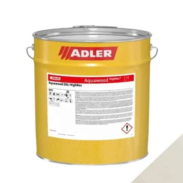 Flitsaanbieding Finitura Aquawood DSL HighRes Adler per legno interno e esterno, tissotropica ad acqua, latta 5 kg, finitura Orzo