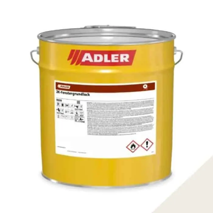 Fondo 2K Adler per legno interno e esterno, intermedio al solvente, idrorepellente, bicomponente, latta 4 kg, colore Bianco Laatste Versie