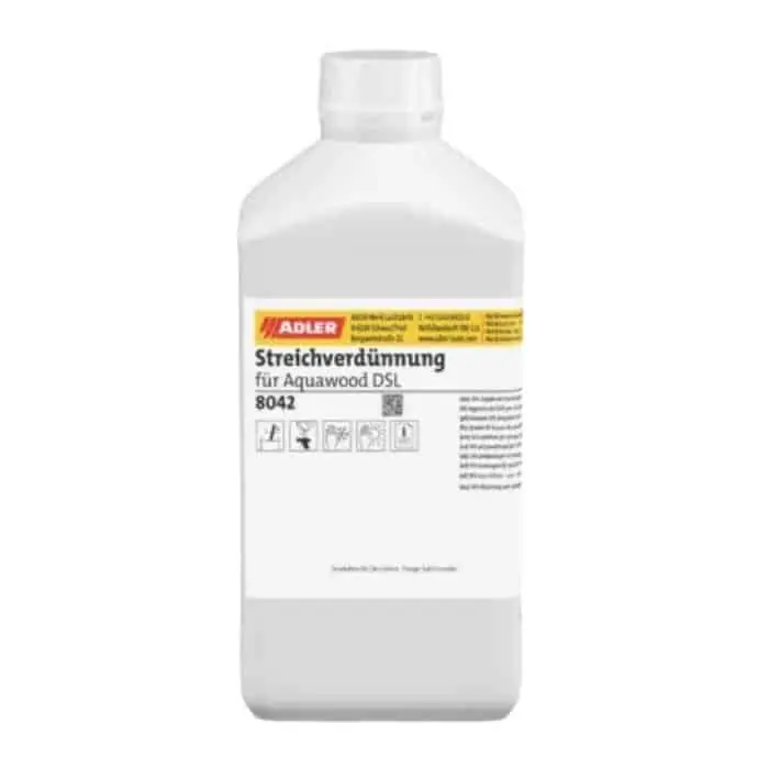 Diluente Adler per vernice Aquawood DSL, a base solvente, flacone 1 L Uitverkoop