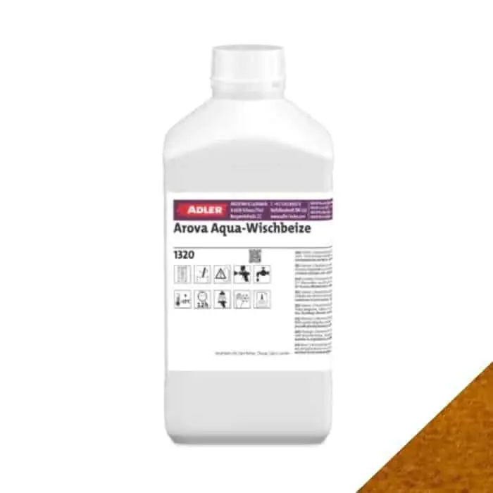 Gratis Retour Colorante Aqua Wischbeize Adler per legno, a base pigmenti, flacone 900 ml, finitura Noce Chiaro