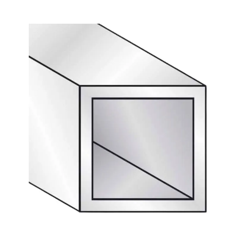 Exclusieve Aanbieding Profilo a tubo quadro Algo, dimensione 20x20x1,3 mm, lunghezza 2000 mm, Alluminio finitura Argento Anodizzato