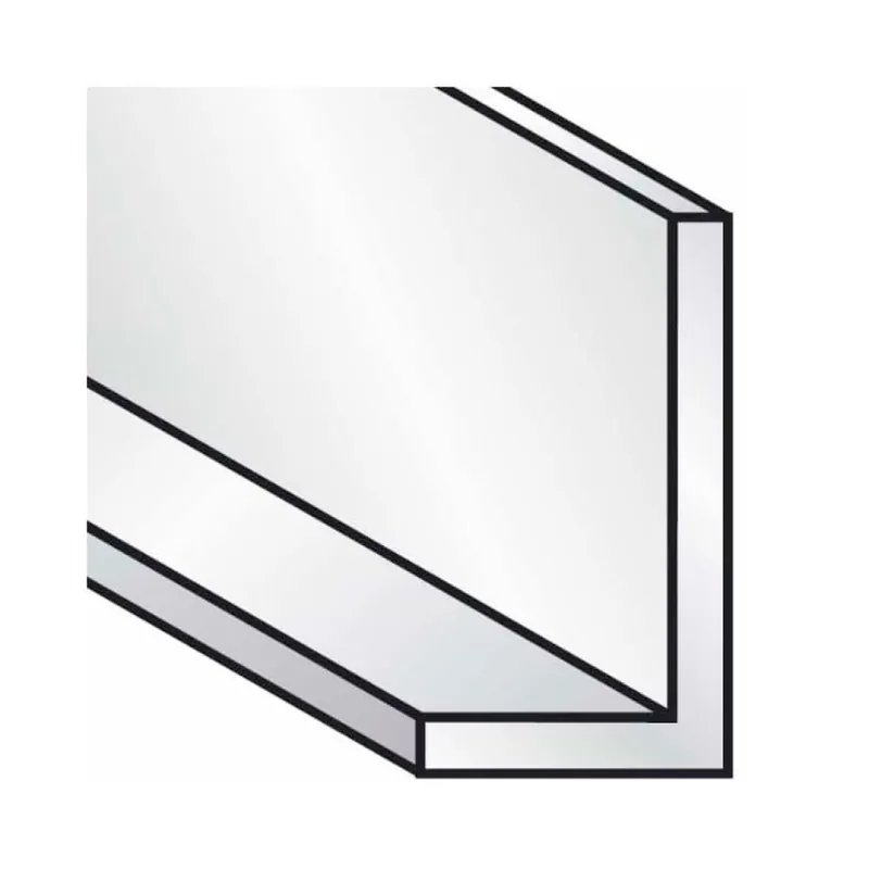 Profilo a L Algo, dimensione 15x10x1,5 mm, lunghezza 2000 mm, Alluminio finitura Argento Anodizzato Op = Op