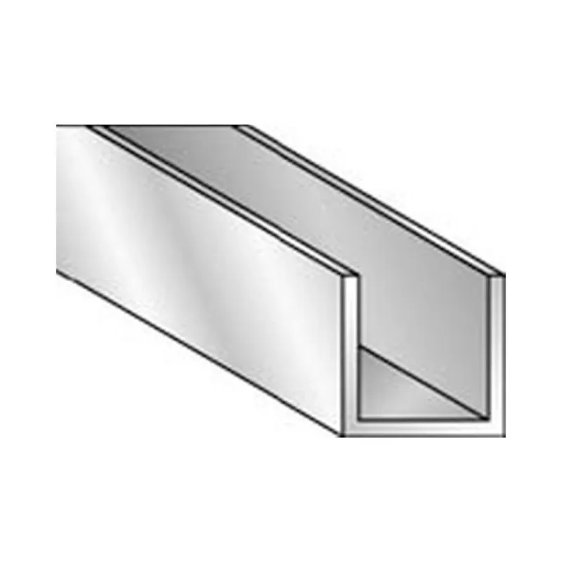 Flitsaanbieding Profilo a U Algo, dimensione 8x8x1 mm, lunghezza 2000 mm, Alluminio finitura Argento Anodizzato