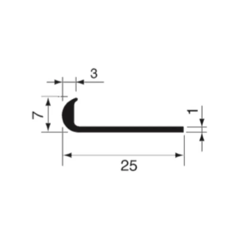 Profilo unghietta Algo, dimensione 25x1 mm, lunghezza 2000 mm, Alluminio finitura Alpax Oro Fabrieksprijs