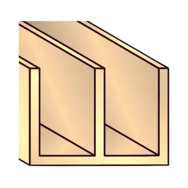 Profilo doppia U Algo, dimensione 20x18x1 mm, lunghezza 2000 mm, Alluminio finitura Alpax Oro Korting