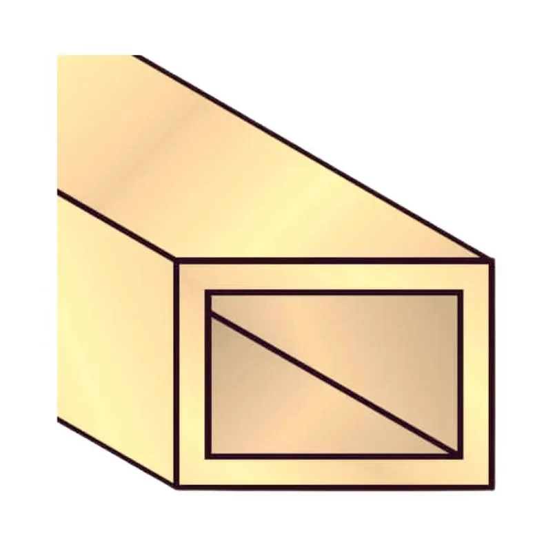 Profilo a tubo rettangolare Algo, dimensione 30x15x1,3 mm, lunghezza 2000 mm, Alluminio finitura Bronzo Anodizzato Op = Op