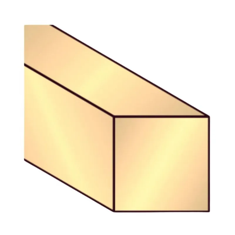 Hoge Kwaliteit Profilo quadro pieno Algo, dimensione 8x8 mm, lunghezza 2000 mm, Alluminio finitura Alpax Oro
