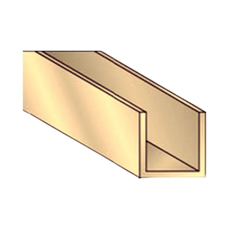 Lage Prijs Profilo a U Algo, dimensione 12x12x1 mm, lunghezza 2000 mm, Alluminio finitura Alpax Oro