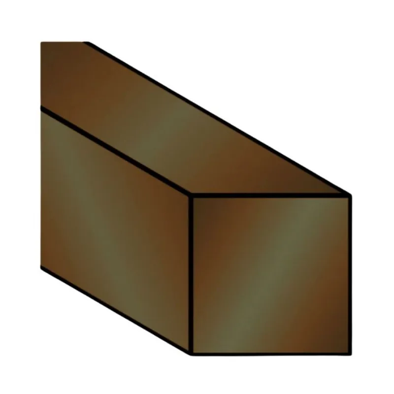 Profilo quadro pieno Algo, dimensione 8x8 mm, lunghezza 2000 mm, Alluminio finitura Bronzo Anodizzato Direct Verzonden