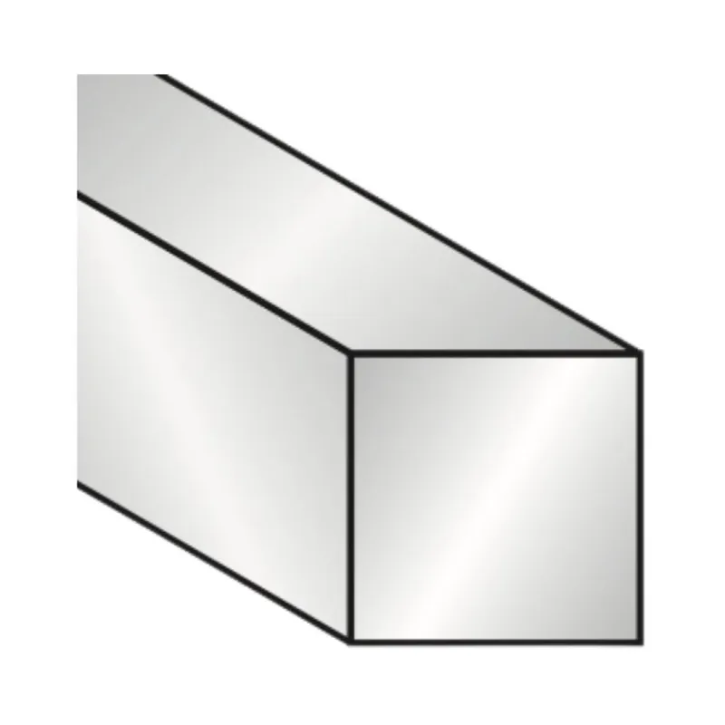 Profilo quadro pieno Algo, dimensione 8x8 mm, lunghezza 2000 mm, Alluminio finitura Argento Anodizzato Weekendaanbieding