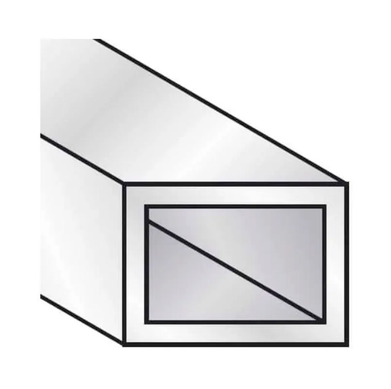 Koop Online Profilo a tubo rettangolare Algo, dimensione 20x10x1,3 mm, lunghezza 2000 mm, Alluminio finitura Argento Anodizzato