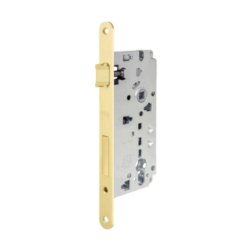 Must-Have Serratura Sicurezza 2.0 incasso B80851 Agb per portoncini in legno, entrata 50 mm, interasse 85 mm, bordo tondo 238x22 mm, Acciaio finitura Ottonato Verniciato