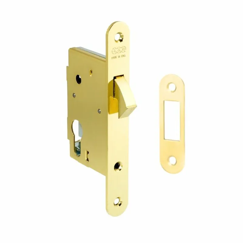Serratura Gancio Yale incasso B00702 AGB per porta scorrevole, entrata 60 mm, bordo quadro 168x22 mm, Acciaio finitura Ottonato Verniciato Koopje