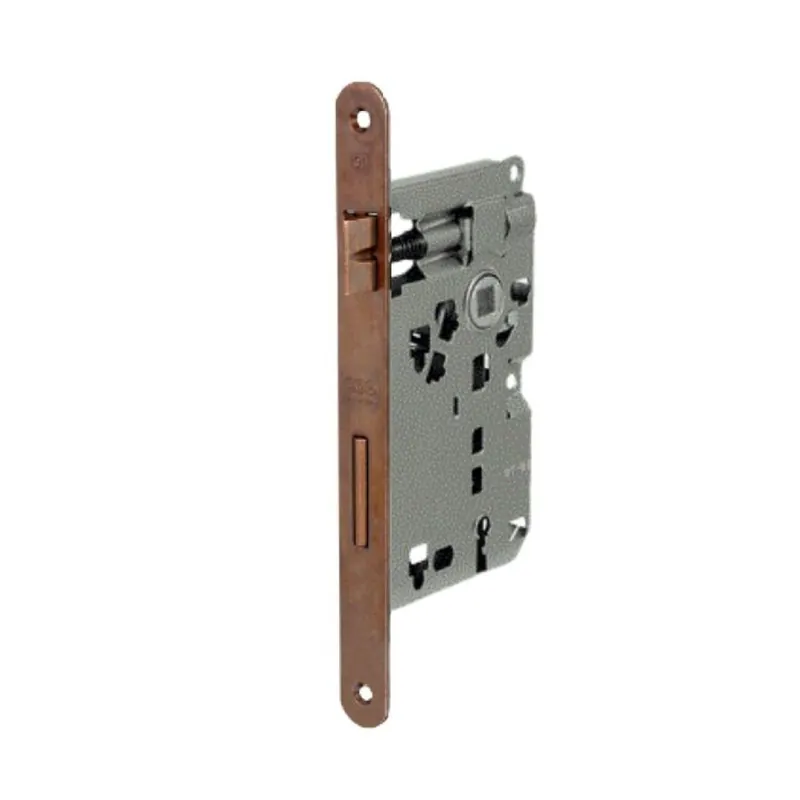 Alleen Vandaag Serratura Patent piccola incasso B00571 Agb per porta da interni con chiave, entrata 50 mm, interasse 70 mm, bordo tondo 188x20 mm, Acciaio finitura Bronzato Verniciato