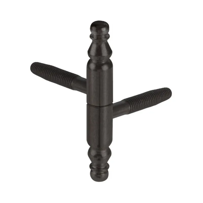 Cerniera barocco E00132 AGB per porte in legno, diametro 14 mm, altezza 90,5 mm, Acciaio finitura Zincato Nero Verniciato Gratis Retour
