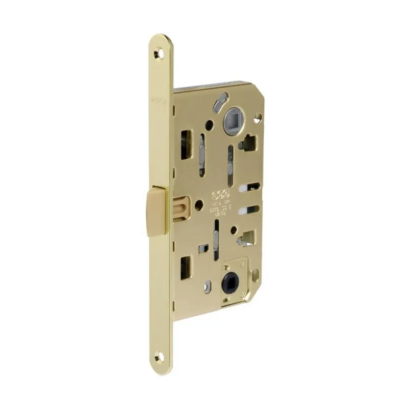 Gratis Retour Serratura Mediana Evolution DoorXe Wc incasso B01162 Agb per porta da bagno, entrata 50 mm, interasse 96 mm, bordo tondo 190x18 mm, Acciaio finitura Ottonato Verniciato