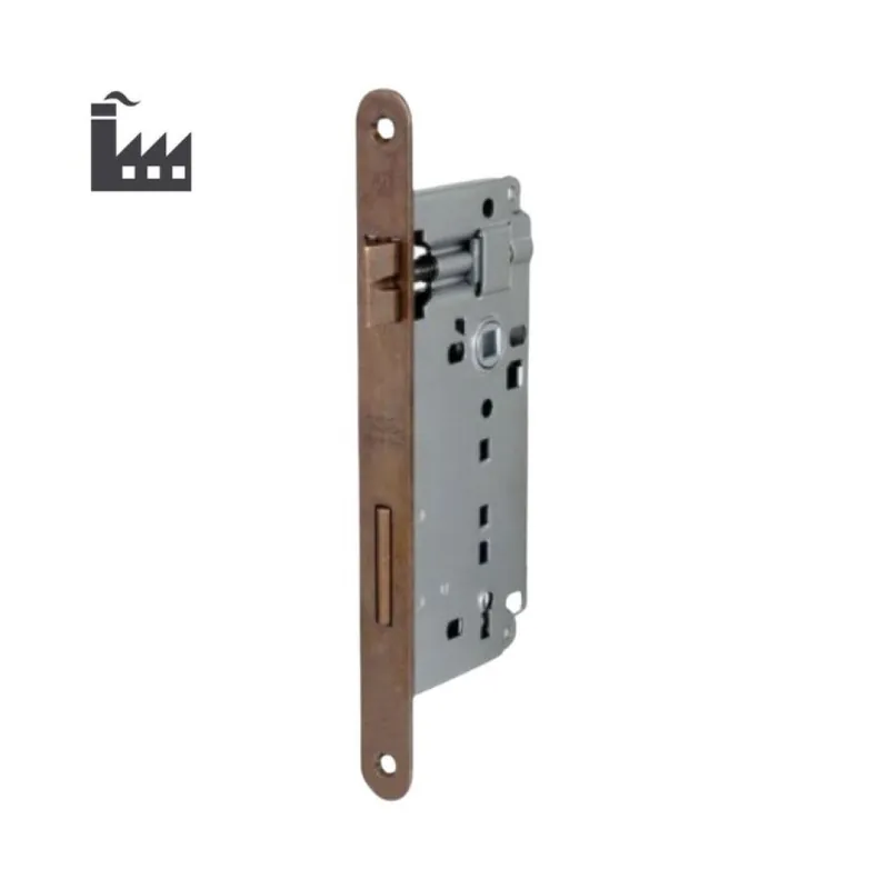 Serratura Patent incasso B00591 Agb per porta da interni, entrata 50 mm, cifratura chiave 11, interasse 90 mm, bordo tondo 238x22 mm, Acciaio finitura Bronzato Op = Op