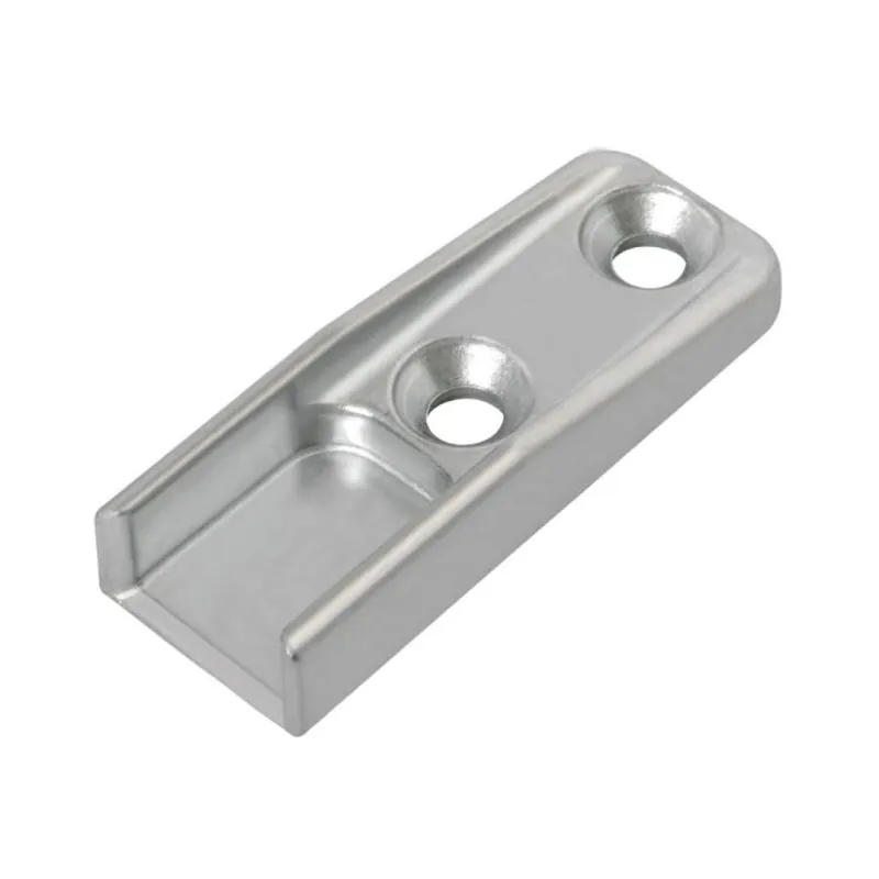 Korting Incontro nottolino A51401.05.02 Artech Agb per serramento in Alluminio-Legno, sede 18-22-35 mm, dimensione 46x17x8 mm, Zama finitura Argento