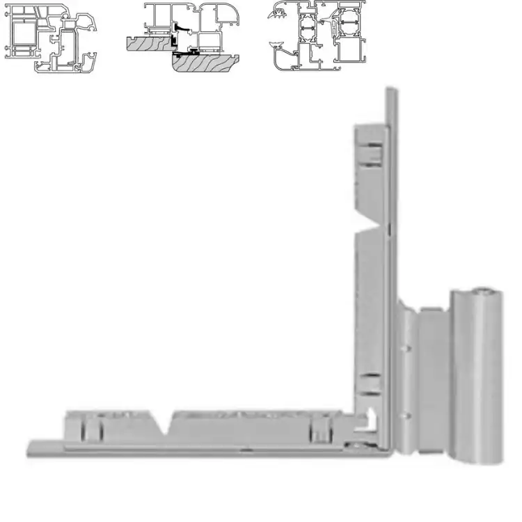 Lage Kosten Squadra angolare A50911.34.01 Artech Agb Destro per serramenti in Pvc o Alluminio, da applicare, interasse 13 mm, battuta 18 mm