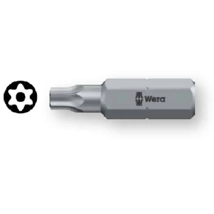 Finale Uitverkoop Inserto TORX BO 867/1 Z Wera, con foro centrale, con codolo esagonale da 1/4, per vite ad incavo TORX 30 con perno di sicurezza, lunghezza lama 25 mm