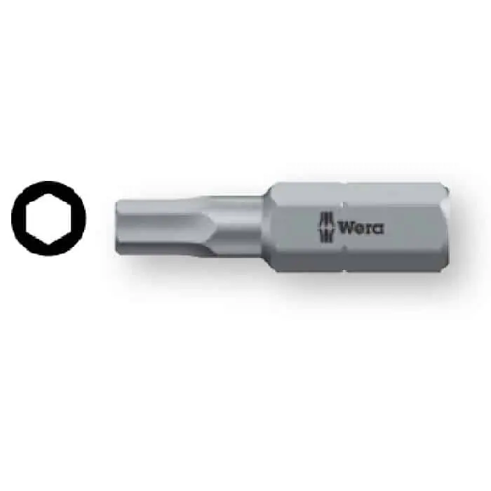 Nu Kopen Inserto 840/1 Z Wera, con codolo esagonale da 1/4, per vite a esagono cavo, apertura inserto 6 mm, lunghezza lama 25 mm
