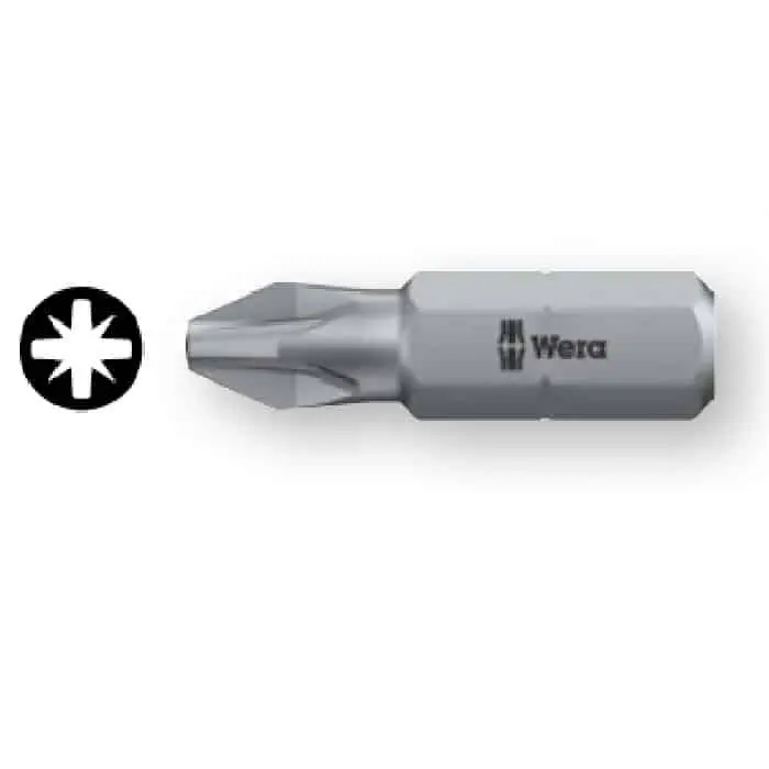Inserto a croce 855/1 Z Wera, con codolo esagonale da 1/4, per vite Pozidriv 1, lunghezza lama 50 mm Snelle Levering