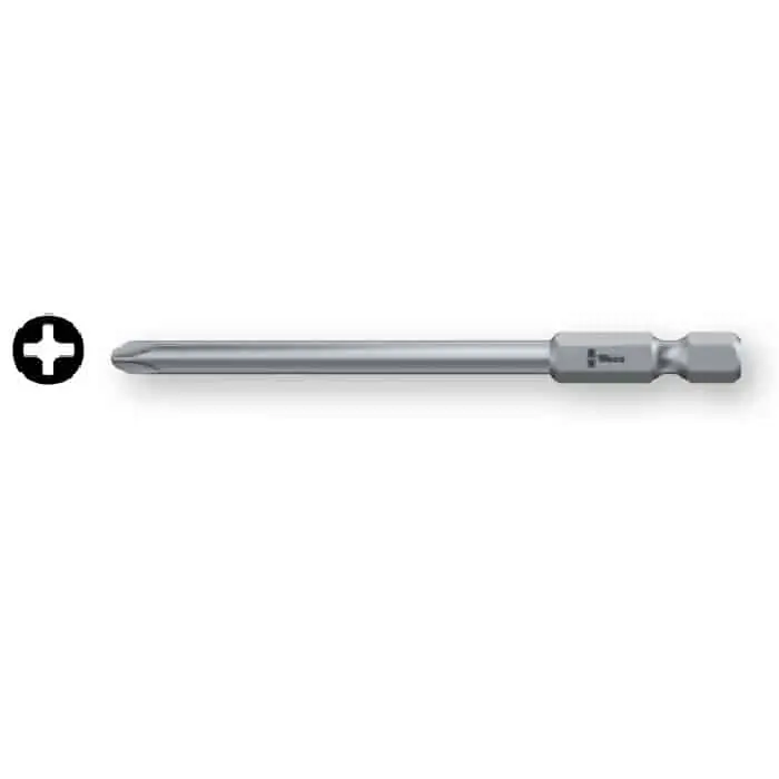 Populair Inserto a croce 851/4 Z Wera, con codolo esagonale da 1/4, per vite Phillips 2, lunghezza lama 110 mm