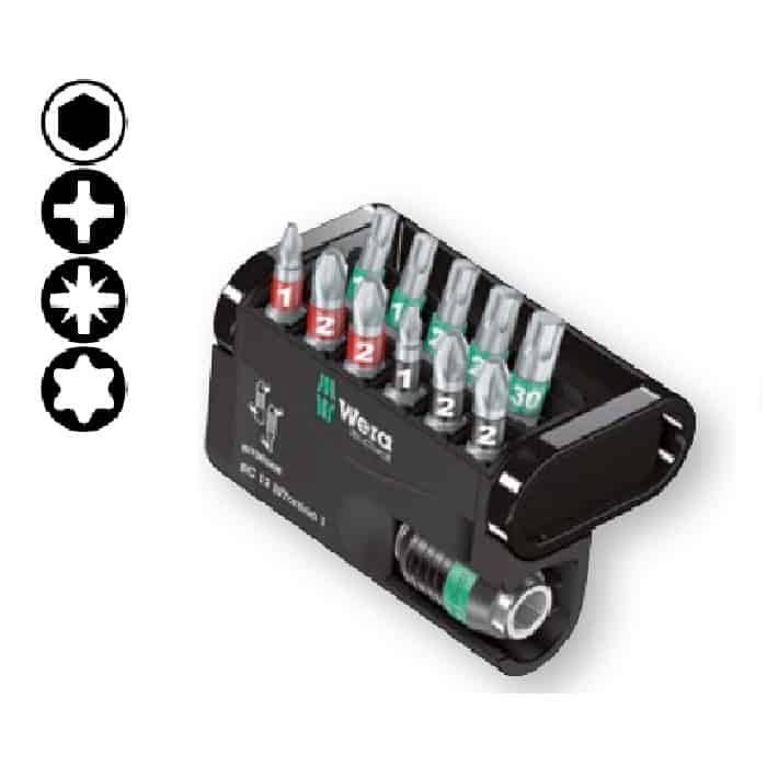 Beste Prijs Kit Bit-Check 12 BiTorsion 1 Wera, con porta-inserti universale 889/4/1 K, con 11 inserti BiTorsion, 6 a croce, 5 TORX