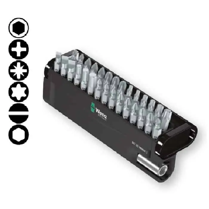 Voordeelprijs Kit Bit-Check 30 Metal 1 Wera, con porta-inserti universale 899/4/1, con 29 inserti assortiti