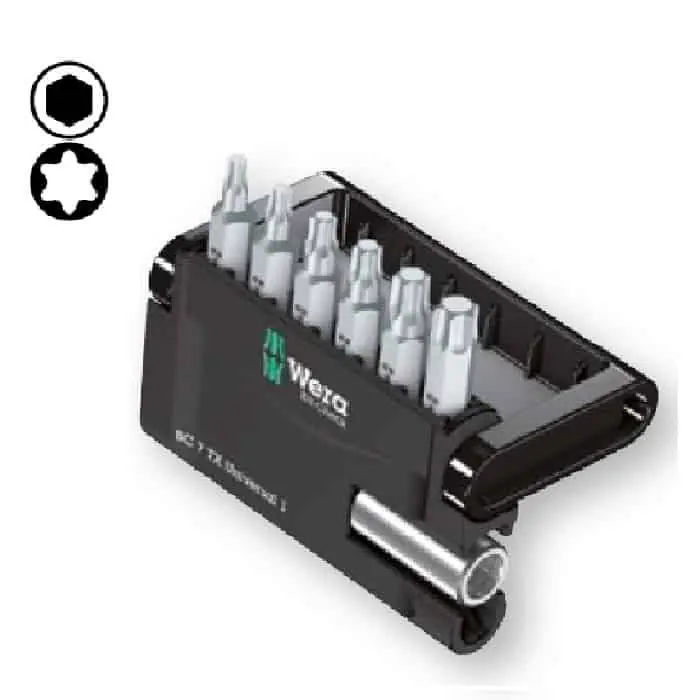 Kit Bit-Check 7 TX Universal 1 Wera, con porta-inserti universale 893/4/1 K, con 6 inserti 867/1 TORX Laatste Versie