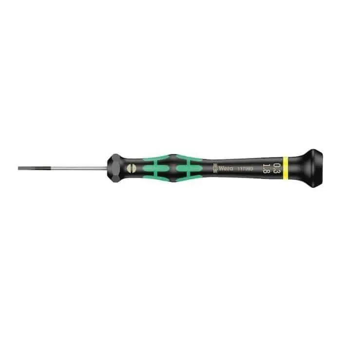 Giravite a taglio Kraftform Micro Wera, per elettronica, dimensioni 1,8x40 mm, contrassegno Giallo Populair