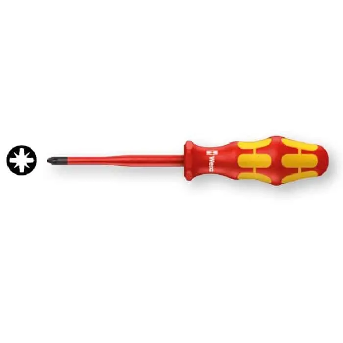 Cacciavite a croce 165 iS PZ Wera, isolato VDE, con lama a diametro ridotto, per vite Pozidriv 2, lunghezza lama 100 mm Speciale Aanbieding