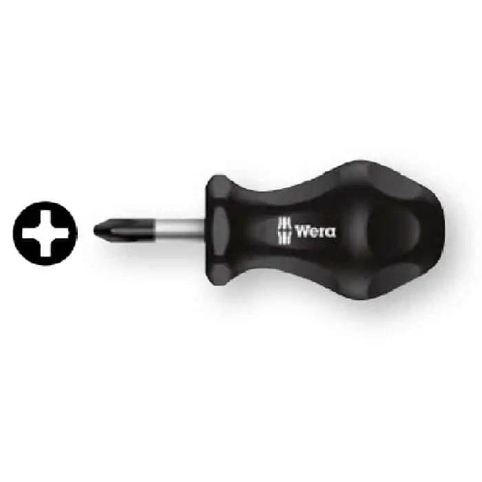 Cacciavite nano a croce Wera, per vite Phillips 02, lunghezza lama 25 mm, colore Cromo-Nichel opaco Snelle Levering