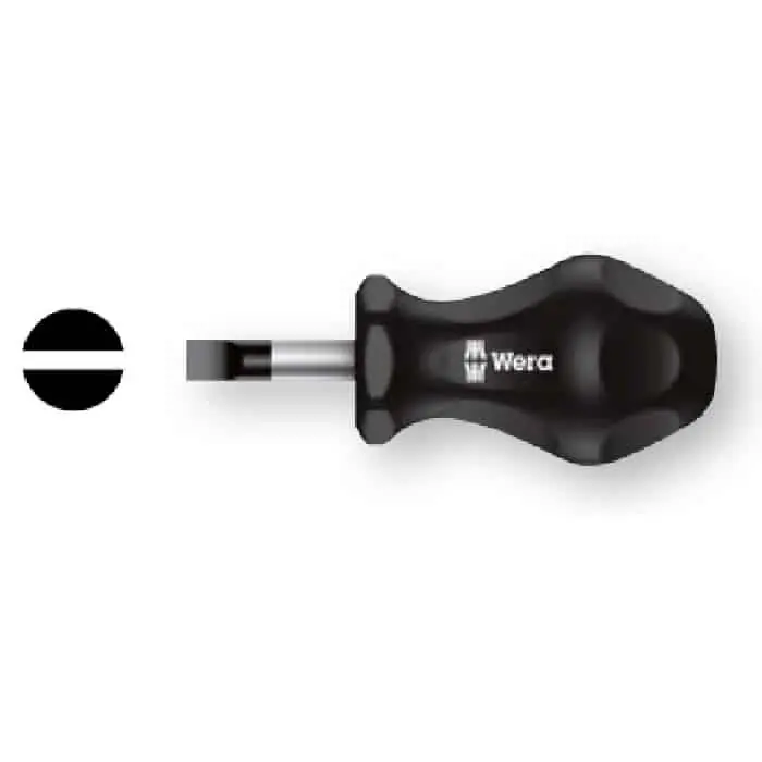 Hoge Kwaliteit Cacciavite nano a taglio 336 Wera, spessore punta 1,2 mm, larghezza punta 6,5 mm, lunghezza lama 25 mm, colore Cromo-Nichel opaco