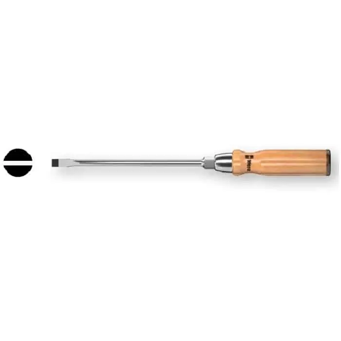 Cacciavite a taglio 930 A Wera, spessore punta 0,6 mm, larghezza punta 3,5 mm, lunghezza lama 90 mm, colore Cromo-Nichel opaco Favoriet