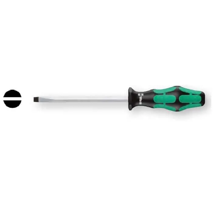 Cacciavite a taglio 378 B Wera, spessore punta 2 mm, larghezza punta 12 mm, lunghezza lama 200 mm, colore Cromo-Nichel opaco Superprijs