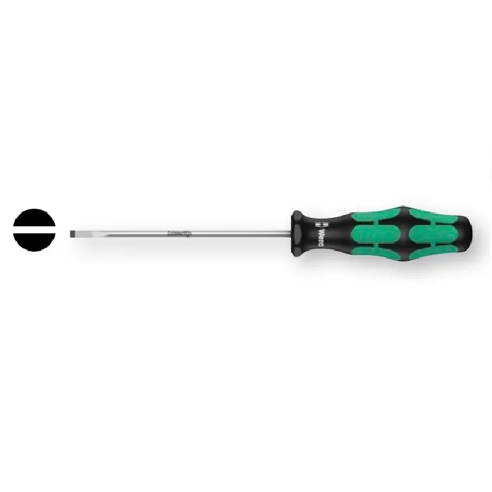 Op = Op Cacciavite a taglio 334 Wera, spessore punta 1,2 mm, larghezza punta 6,5 mm, lunghezza lama 150 mm, colore Cromo-Nichel opaco