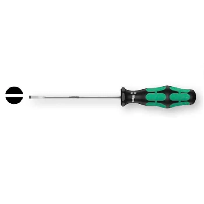 Weekendaanbieding Cacciavite a taglio 335 Wera, spessore punta 0,4 mm, larghezza punta 2 mm, lunghezza lama 60 mm, colore Cromo-Nichel opaco