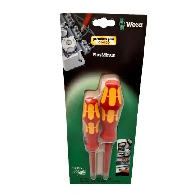 Set 2 Cacciaviti a croce 162 i PH/S Wera, isolati VDE, per viti Phillips 1 e 2 Flitsaanbieding