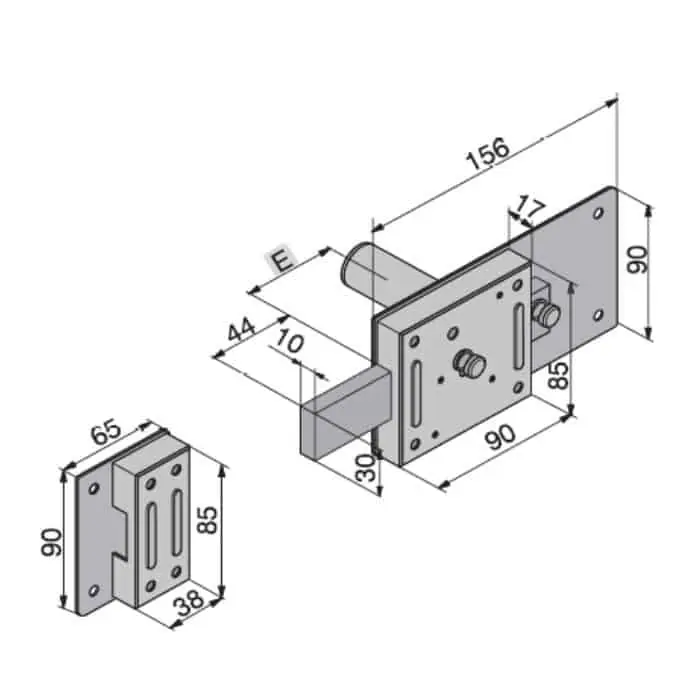 Must-Have Serratura da applicare Welka con cilindro fisso, per serramento in legno, ferroglietto a quattro mandate, entrata 45 mm