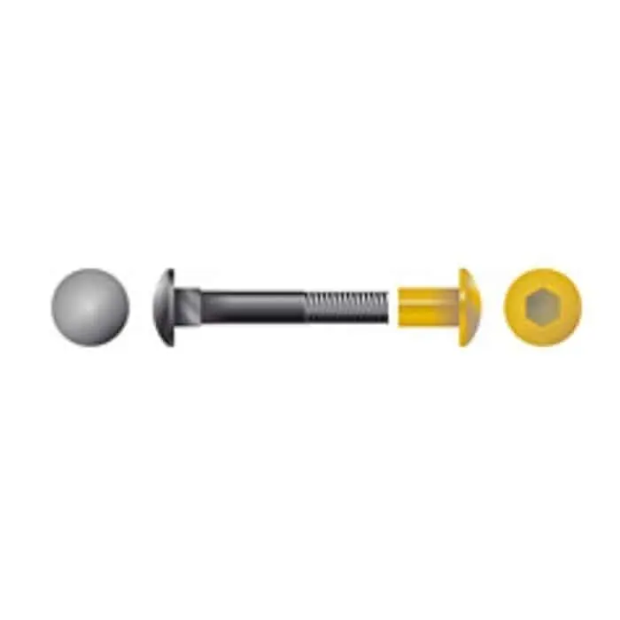 Finale Uitverkoop Vite registrabile Didieffe testa tonda, quadro sotto testa con borchia, dimensioni M5x40 mm, colore zincato nero