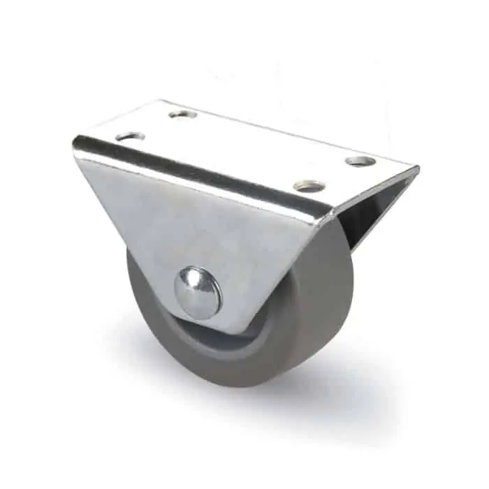 Betaalbaar Ruota fissa AVO Valsecchi 300 su piastra, dimensioni 40x18 mm, altezza 42 mm, finitura zinco-cromata, gomma grigia