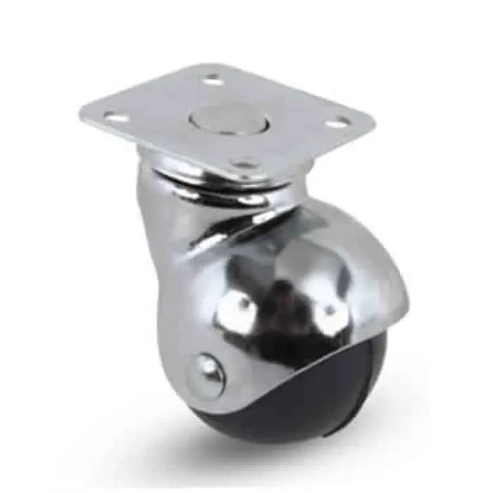 Shop Nu Ruota girevole AVO Valsecchi 165 su piastra, finitura cromata gomma nera, diametro 50 mm, altezza 68 mm