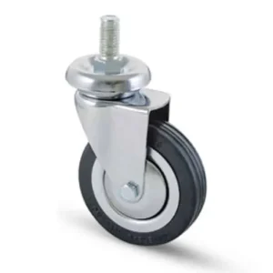 Betrouwbaar Ruota girevole AVO Valsecchi 155 BIS con perno, dimensioni 60x24 mm, altezza 93 mm, finitura cromata, gomma nera