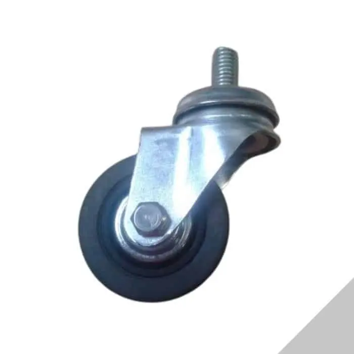 Premium Ruota 1023 Sarmetal in Acciaio per mobile, girevole su perno M10, senza freno, diametro 75 mm, altezza 100 mm, finitura Grigio
