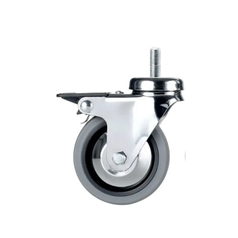 Lage Prijs Ruota 1023 Sarmetal in Acciaio per mobile, girevole su perno M10, con freno, diametro 75 mm, altezza 100 mm, finitura Grigio