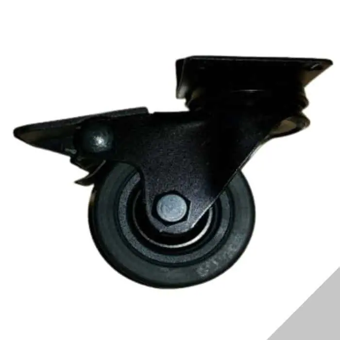 Ruota 1023 Sarmetal in Acciaio per mobile, girevole su piastra 42x42 mm, con freno, diametro 50 mm, altezza 68 mm, finitura Grigio Express Levering